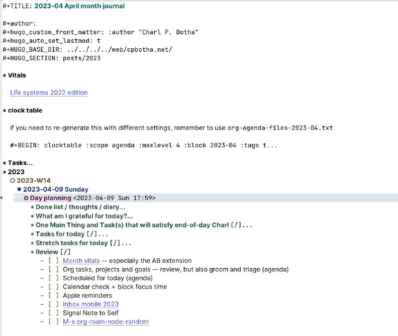 Figure 2: A simplified example of a month journal file